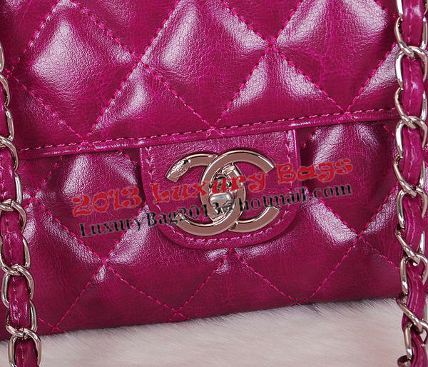 Chanel Shopping Bag Iridescent Leather Rigid Handles A66389 Purple