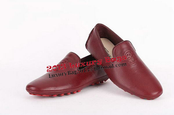 Alexander McQueen Calfskin Leather Casual Shoes MCQ255 Burgundy