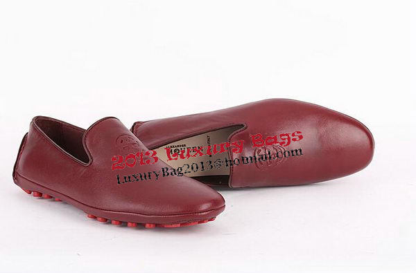 Alexander McQueen Calfskin Leather Casual Shoes MCQ255 Burgundy