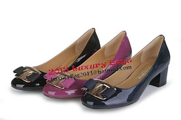 Salvatore Ferragamo Patent Leather Pump FL0488 Purple