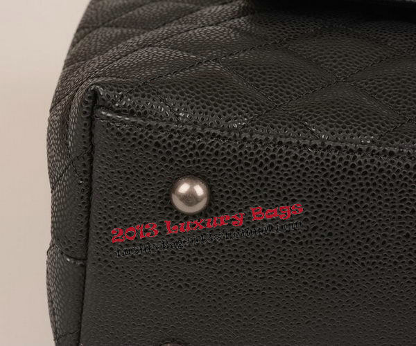 Chanel Large Cannage Pattern Leather Messenger Bag A68672 Black