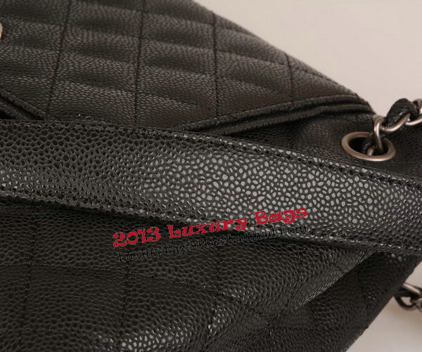 Chanel Large Cannage Pattern Leather Messenger Bag A68672 Black