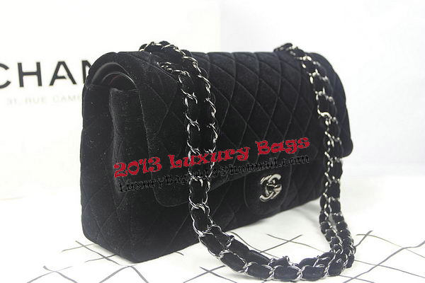 Chanel 2.55 Series Classic Flap Bag Original Nubuck Leather CF1112 Black