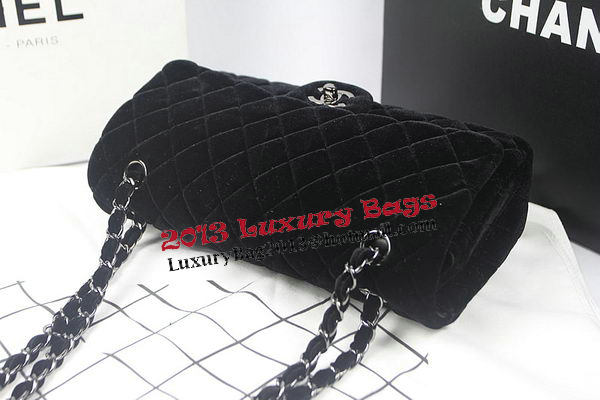 Chanel 2.55 Series Classic Flap Bag Original Nubuck Leather CF1112 Black