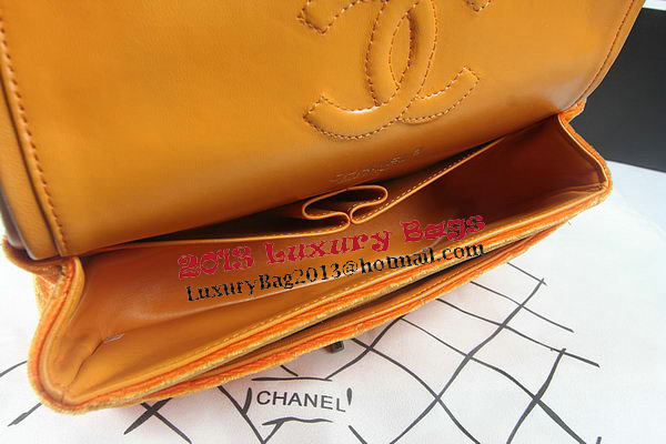Chanel 2.55 Series Classic Flap Bag Original Nubuck Leather CF1112 Orange