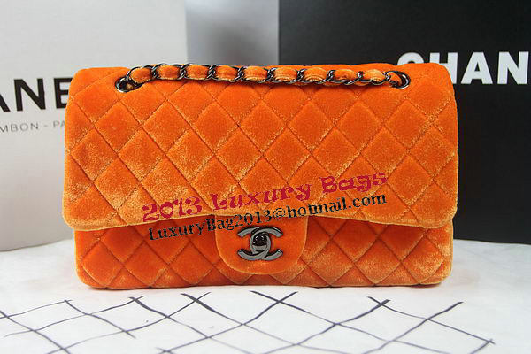 Chanel 2.55 Series Classic Flap Bag Original Nubuck Leather CF1112 Orange
