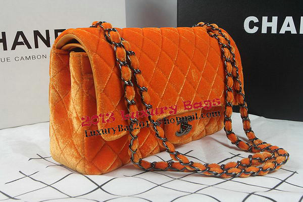 Chanel 2.55 Series Classic Flap Bag Original Nubuck Leather CF1112 Orange