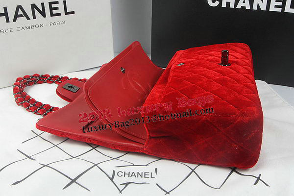 Chanel 2.55 Series Classic Flap Bag Original Nubuck Leather CF1112 Red