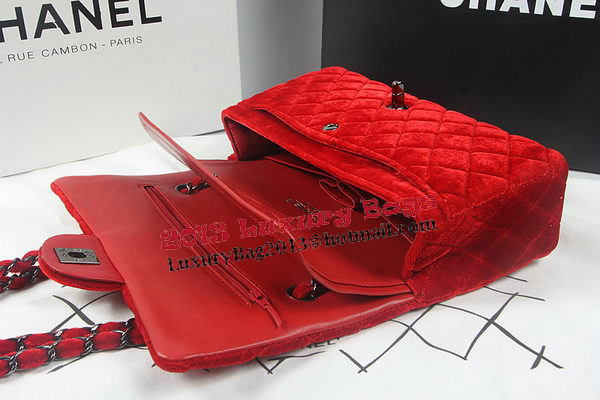 Chanel 2.55 Series Classic Flap Bag Original Nubuck Leather CF1112 Red