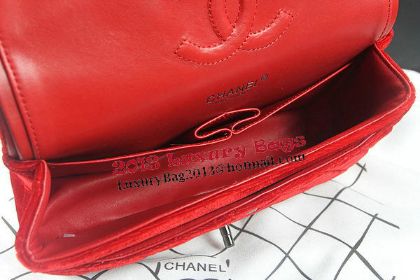 Chanel 2.55 Series Classic Flap Bag Original Nubuck Leather CF1112 Red