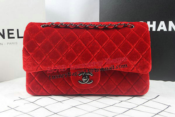 Chanel 2.55 Series Classic Flap Bag Original Nubuck Leather CF1112 Red