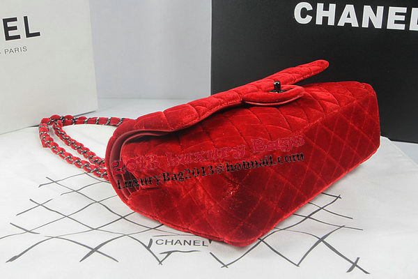 Chanel 2.55 Series Classic Flap Bag Original Nubuck Leather CF1112 Red