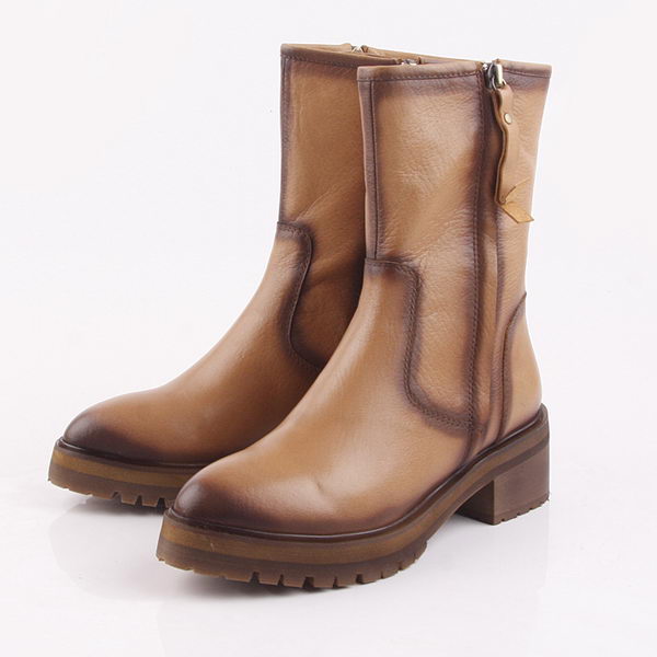 Valentino Calfskin Leather Ankle Boot VT206 Apricot