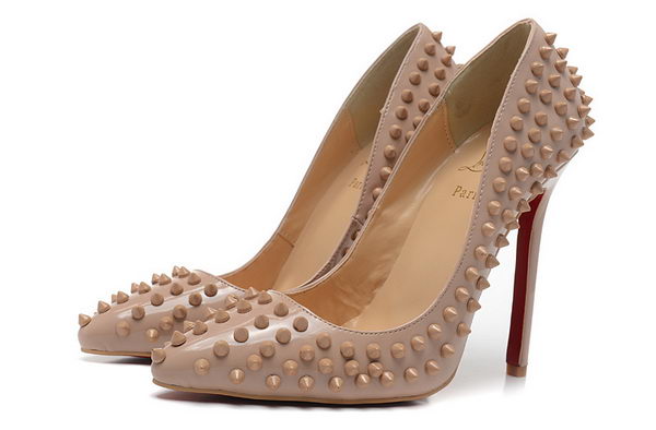 Christian Louboutin 120mm Pump Calfskin Leather CL1464 Apricot