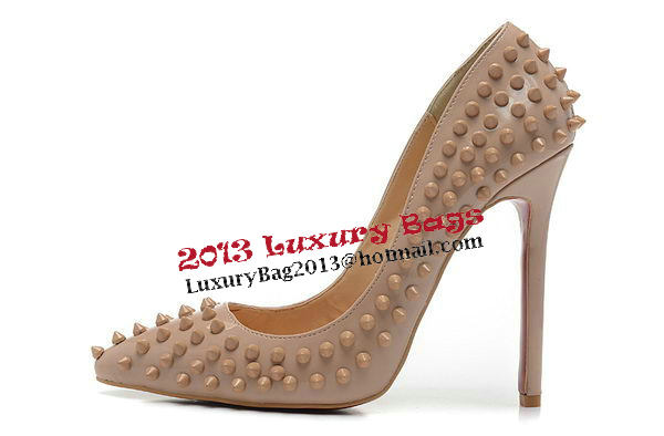 Christian Louboutin 120mm Pump Calfskin Leather CL1464 Apricot