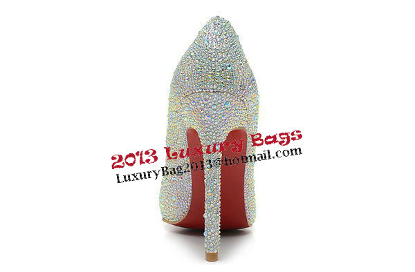 Christian Louboutin 120mm Pump Diamond Leather CL1457 White