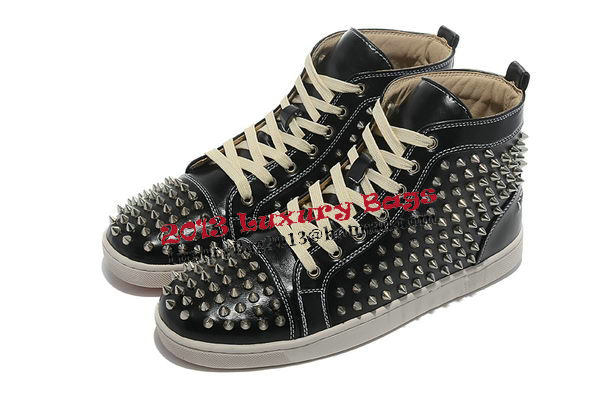 Christian Louboutin Casual Shoes Calfskin Leather CL881 Black