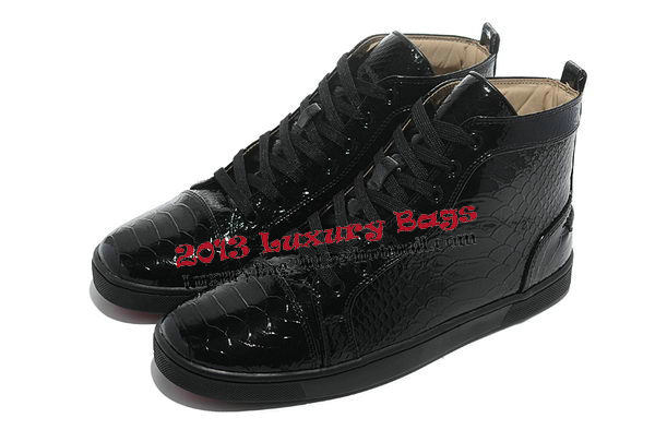 Christian Louboutin Casual Shoes Snake Leather CL868 Black