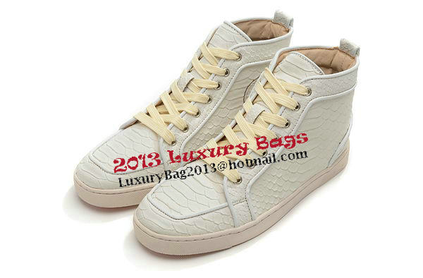 Christian Louboutin Casual Shoes Snake Leather CL869 White