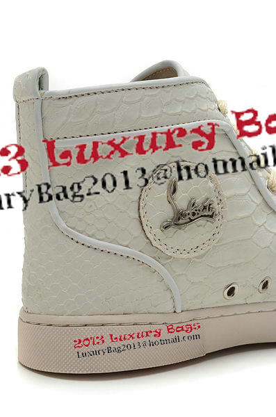 Christian Louboutin Casual Shoes Snake Leather CL869 White