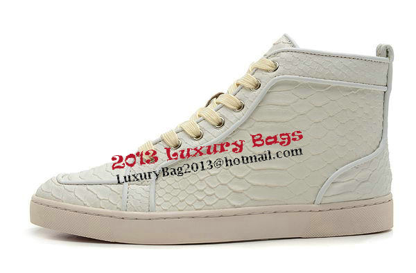 Christian Louboutin Casual Shoes Snake Leather CL869 White