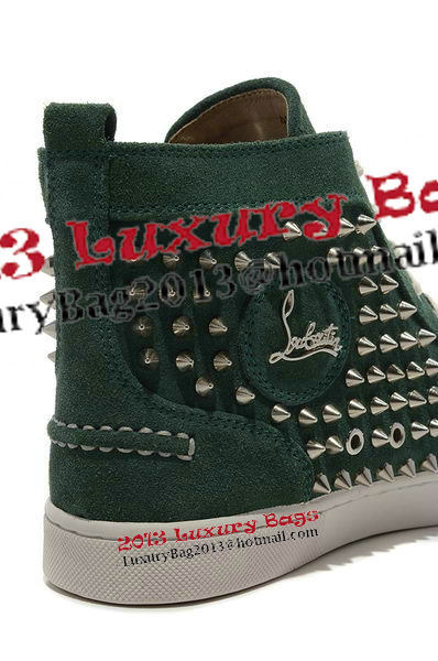 Christian Louboutin Casual Shoes Suede Leather CL876 Green