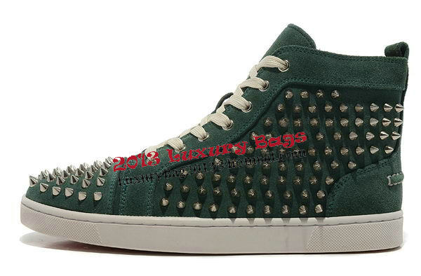 Christian Louboutin Casual Shoes Suede Leather CL876 Green