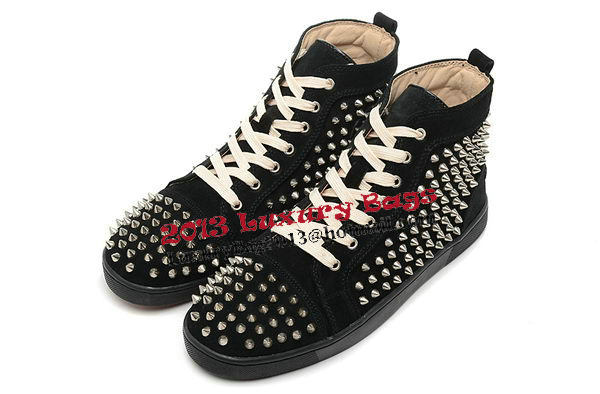 Christian Louboutin Casual Shoes Suede Leather CL878 Black