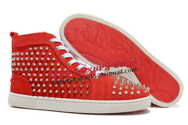 Christian Louboutin Casual Shoes Suede Leather CL878 Red
