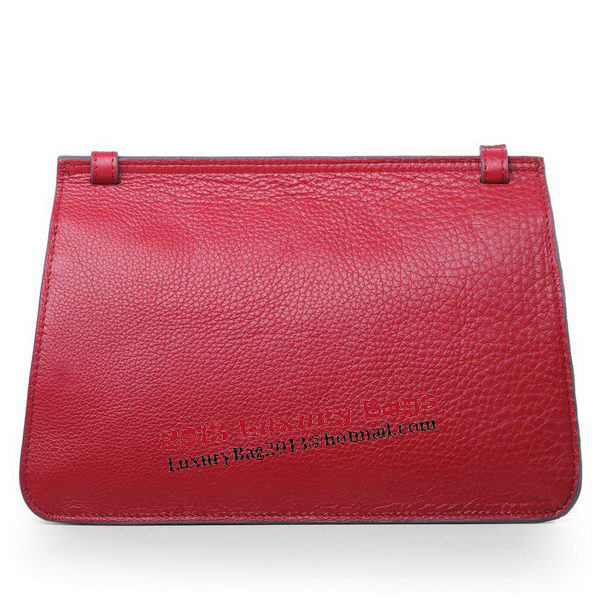 Gucci Bamboo Daily Leather Flap Shoulder Bag 370826 Red