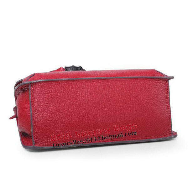 Gucci Bamboo Daily Leather Flap Shoulder Bag 370826 Red