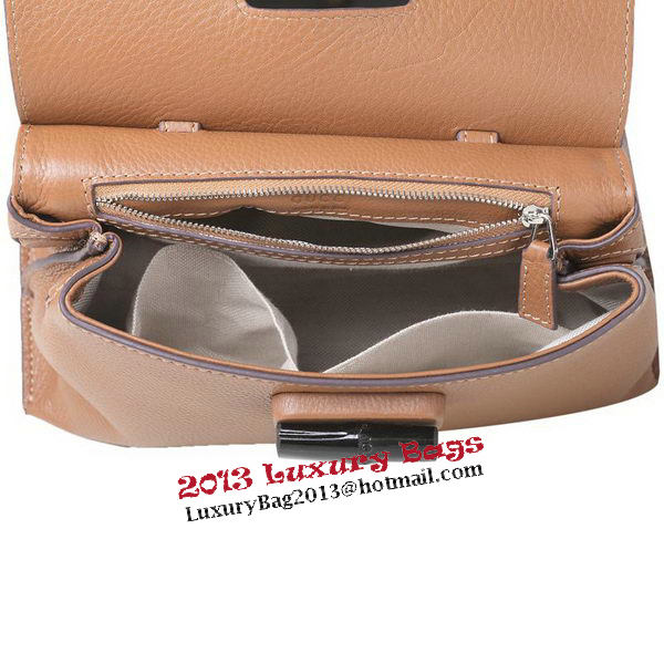 Gucci Bamboo Daily Leather Top Handle Bag 370830 Apricot