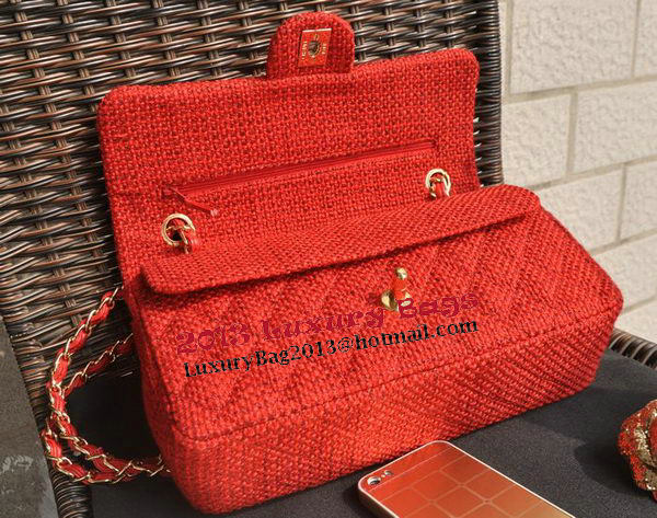 Chanel 2.55 Series Classic Flap Bag Fabric CF1112 Red
