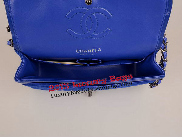 Chanel 2.55 Series Classic Flap Bag Velvet CF1112 Blue