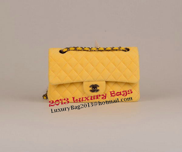 Chanel 2.55 Series Classic Flap Bag Velvet CF1112 Yellow