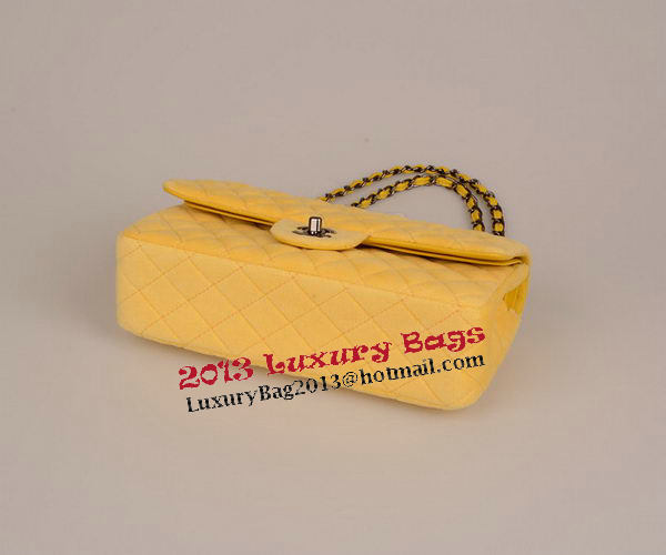 Chanel 2.55 Series Classic Flap Bag Velvet CF1112 Yellow