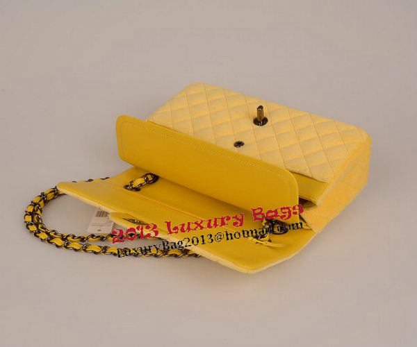 Chanel 2.55 Series Classic Flap Bag Velvet CF1112 Yellow