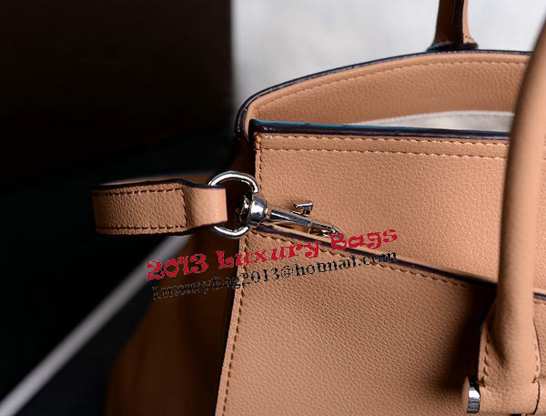 Gucci Lady Bamboo Leather Top Handle Bag 370815 Apricot