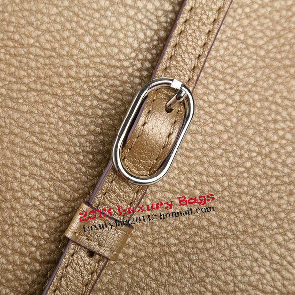Gucci Bamboo Daily Leather Flap Shoulder Bag 370826 Gold