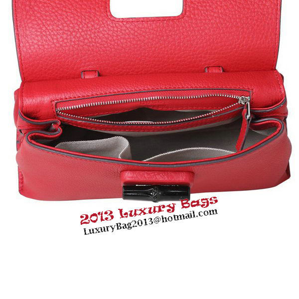Gucci Bamboo Daily Leather Top Handle Bag 370831 Red