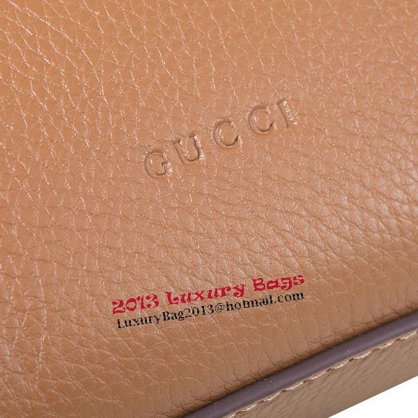 Gucci Bamboo Daily Leather Top Handle Bag 370831 Wheat