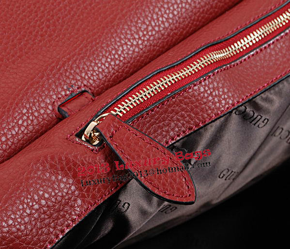 Gucci Bamboo Daily Leather Top Handle Bag 370830 Burgundy