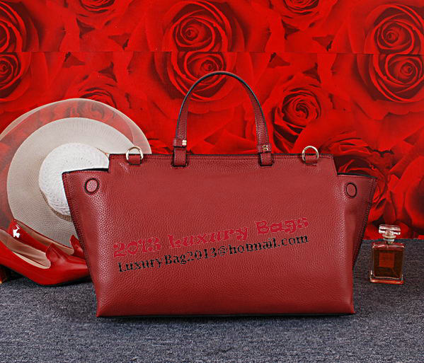 Gucci Bamboo Daily Leather Top Handle Bag 370830 Burgundy