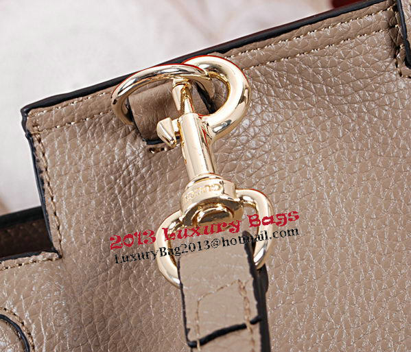 Gucci Bamboo Daily Leather Top Handle Bag 370830 Grey