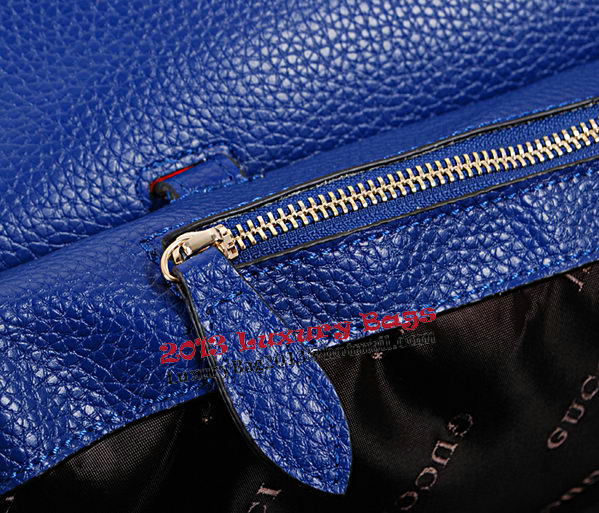 Gucci Bamboo Daily Leather Top Handle Bag 370830 Royal