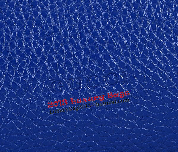 Gucci Bamboo Daily Leather Top Handle Bag 370830 Royal