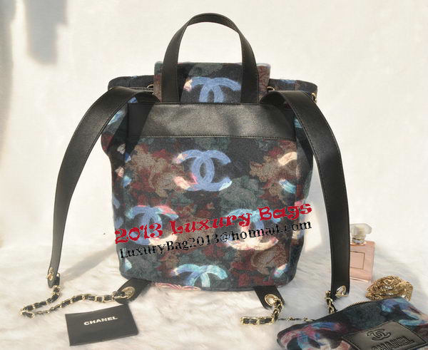 Chanel Backpack Villus Leather A68030 Blue