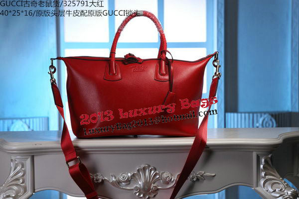 Gucci Carry-on Duffle Bag Calfskin 325791 Red