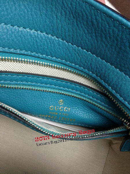 Gucci Swing mini Leather Top Handle Bag 368827 Blue
