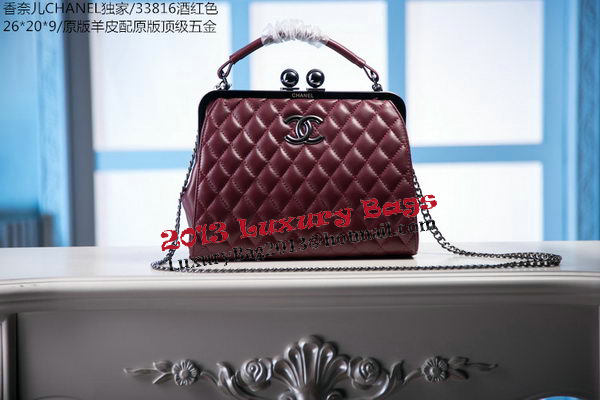 Chanel Original Leather Shoulder Bag A33816 Burgundy